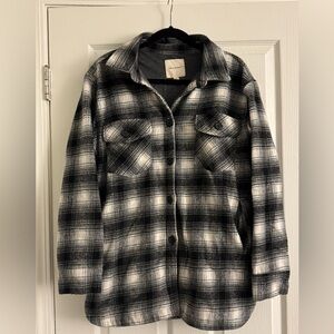Thread & Supply Monochrome Plaid Shirt Jacket